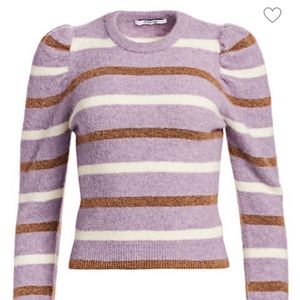 Derek Lam Striped Puff Sleeve Sweater